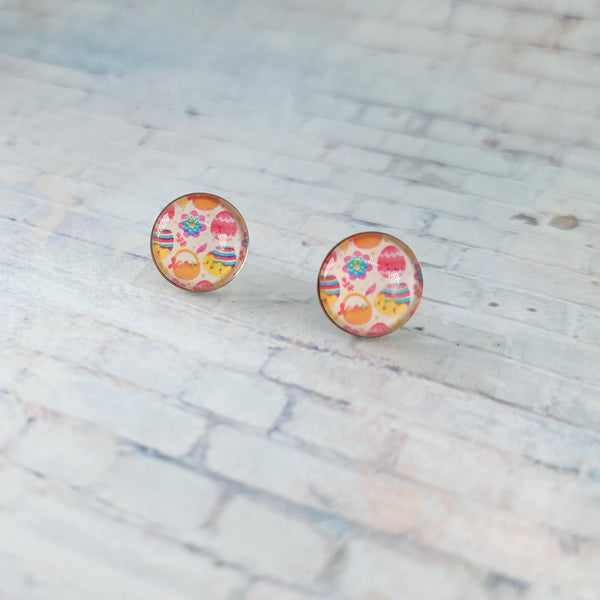 Easter Pattered Earrings | 12mm Studs | Easter Stud Earrings