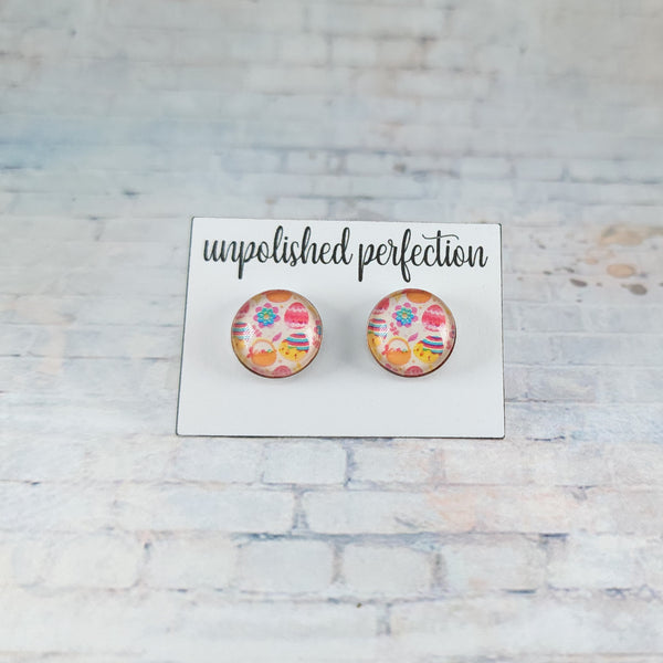 Easter Pattered Earrings | 12mm Studs | Easter Stud Earrings