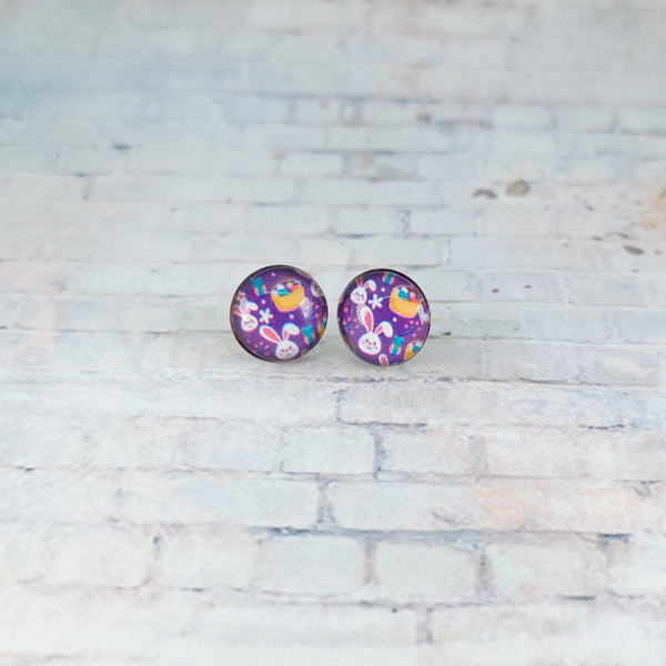 Easter Pattered Earrings | 12mm Studs | Easter Stud Earrings