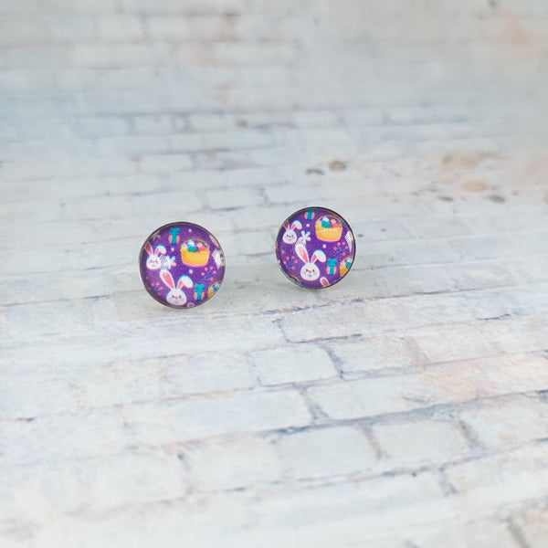Easter Pattered Earrings | 12mm Studs | Easter Stud Earrings