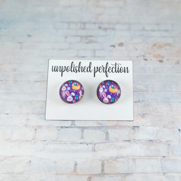 Easter Pattered Earrings | 12mm Studs | Easter Stud Earrings