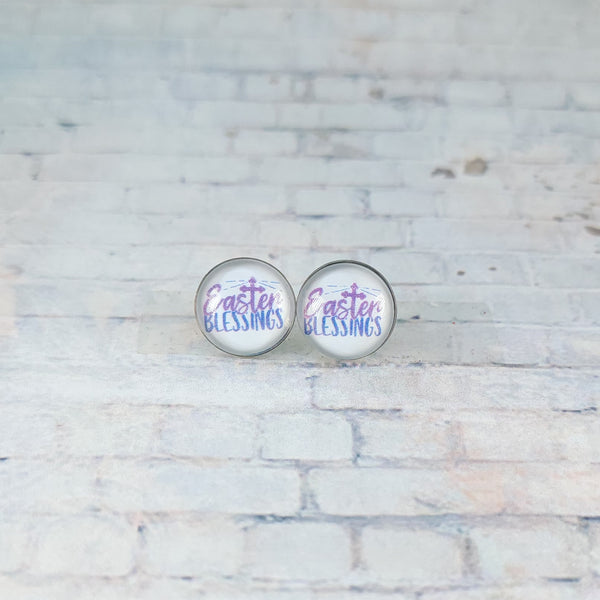 Easter Blessings Earrings | 12mm Studs | Easter Stud Earrings