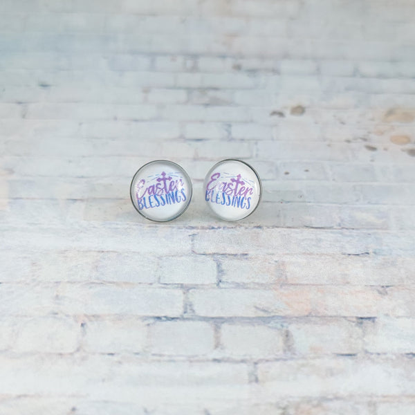 Easter Blessings Earrings | 12mm Studs | Easter Stud Earrings