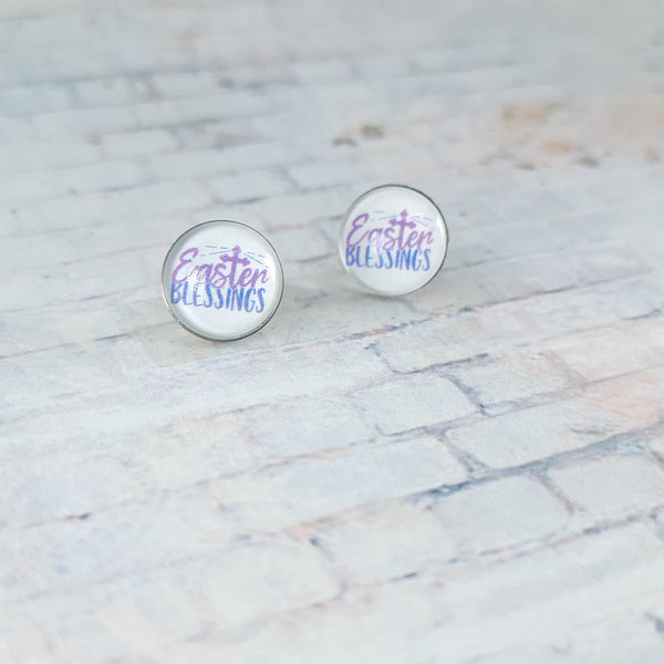 Easter Blessings Earrings | 12mm Studs | Easter Stud Earrings