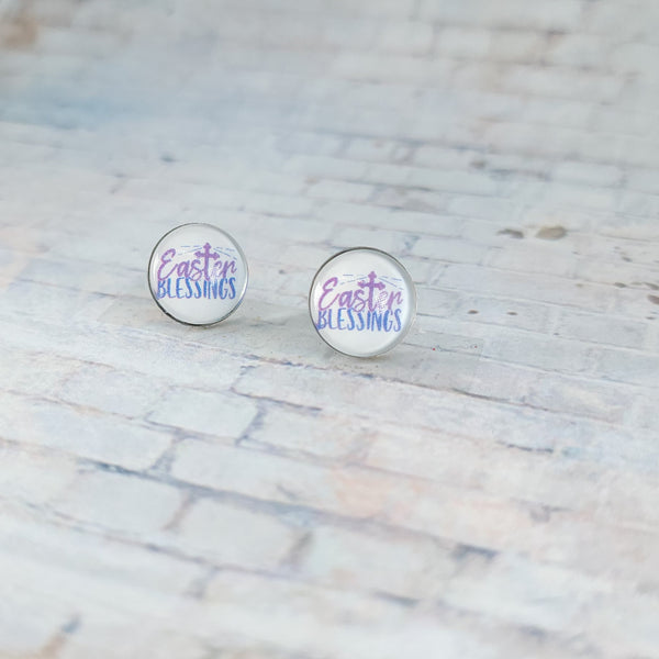 Easter Blessings Earrings | 12mm Studs | Easter Stud Earrings