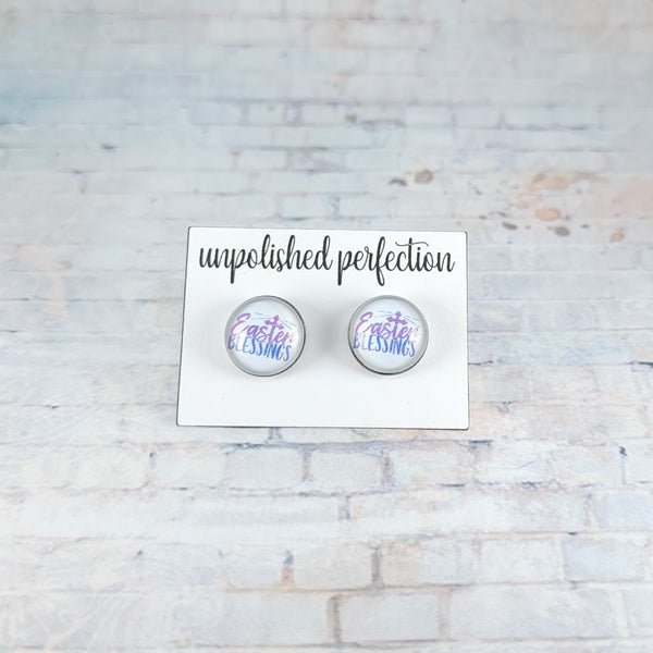 Easter Blessings Earrings | 12mm Studs | Easter Stud Earrings