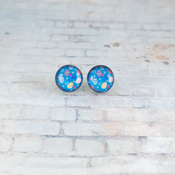 Easter Egg Pattern Earrings | 12mm Studs | Easter Stud Earrings