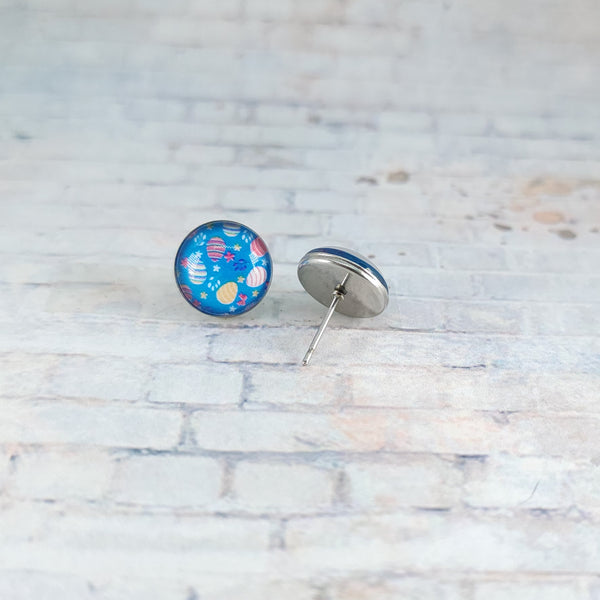 Easter Egg Pattern Earrings | 12mm Studs | Easter Stud Earrings