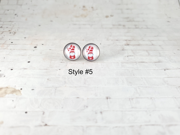 Valentine Gnome Earrings | 12mm Studs | Valentine's Day Stud Earrings